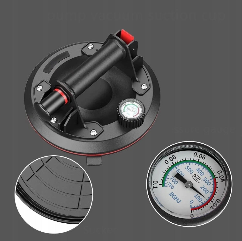 2x SUCTION CUP HOLDER WITH PRESSURE GAUGE PUMP FOR TILE GLAZE 300KG MECHANICAL Brand no brand