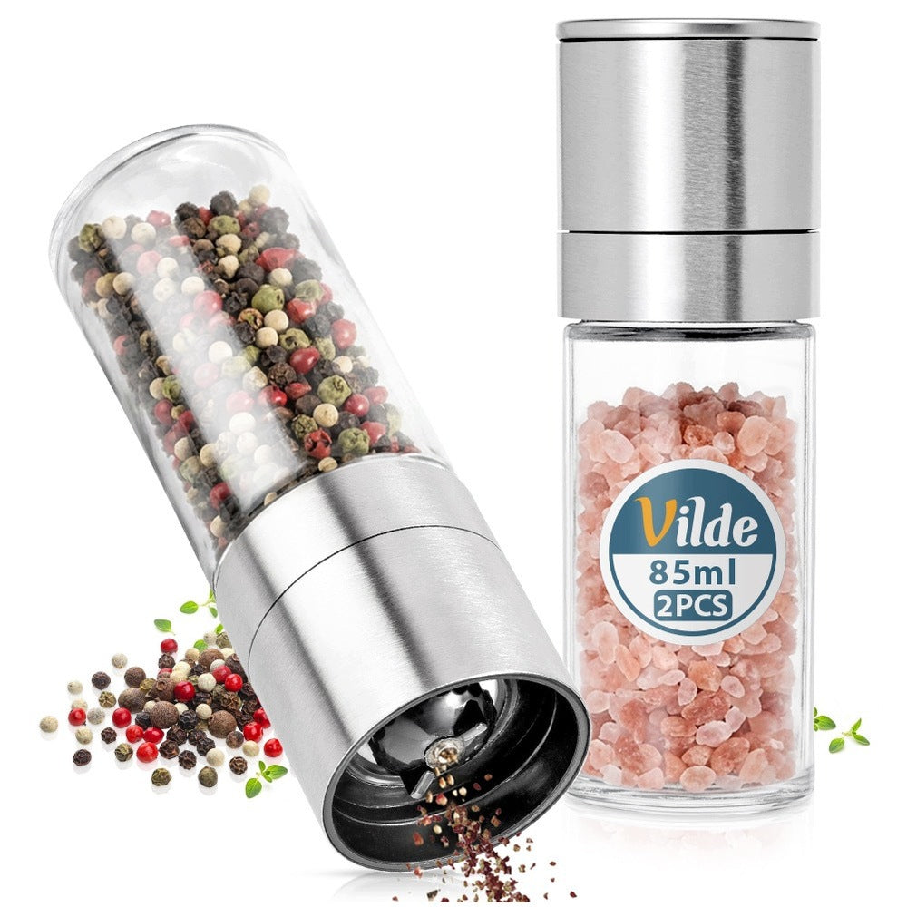 2x Salt PEPPER Grinder Spice Grinder Handheld Table Seasoning
