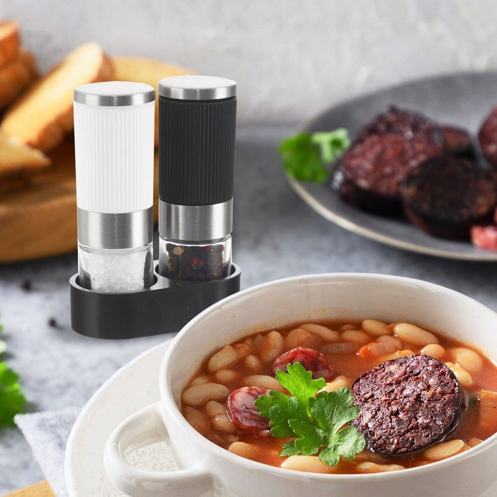 2x Salt Pepper Grinder Spice Grinder Set with Spice Rack Packaging status original
