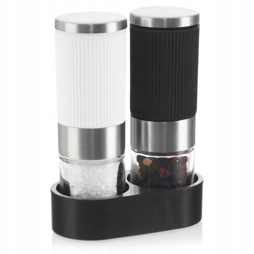2x Salt Pepper Grinder Spice Grinder Set with Spice Rack