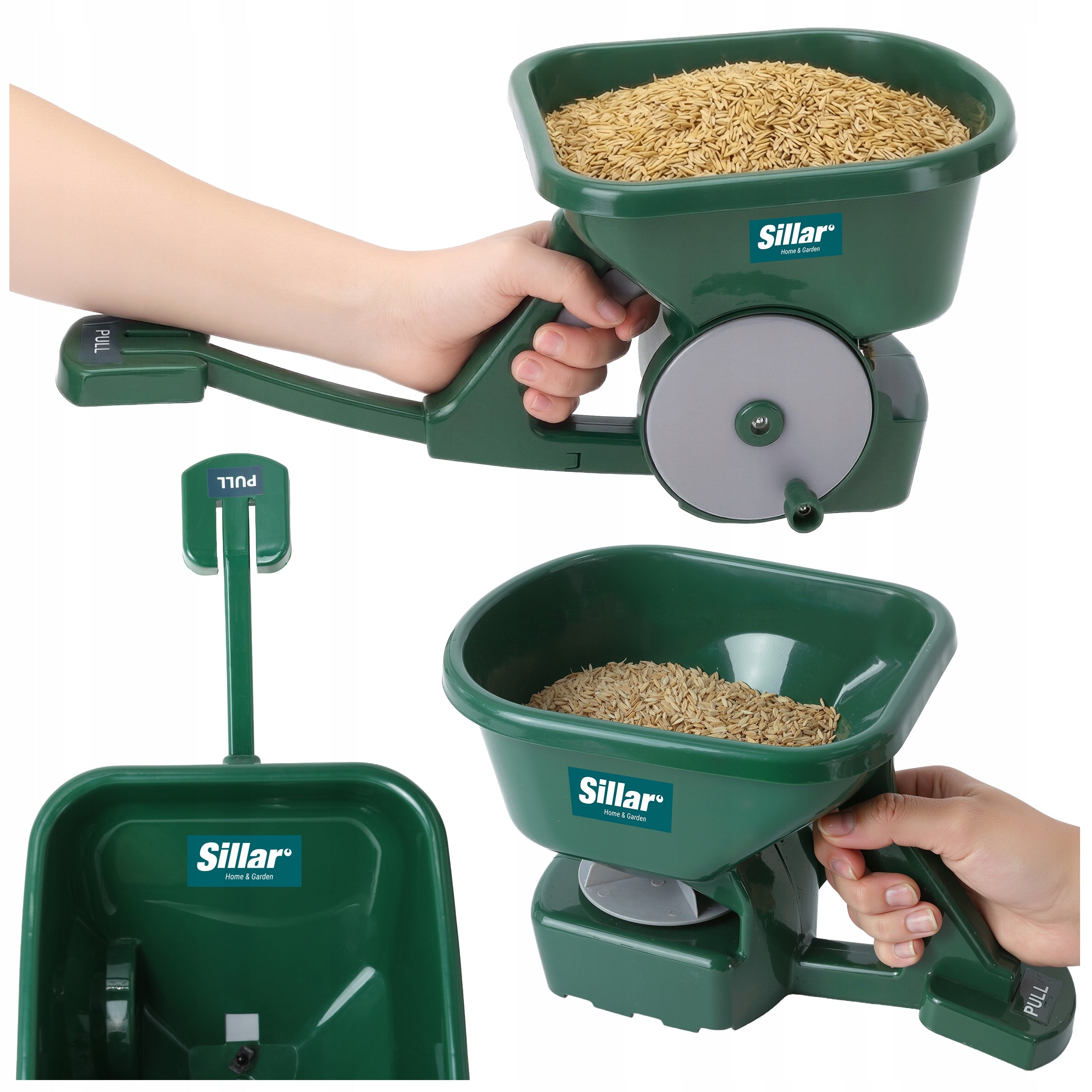 2x Seed Drill Spreader Sillar 3l For Grass Vegetable Seeds Salt Sand Fertilizer Series nawozu nasion warzyw trawy piasku soli