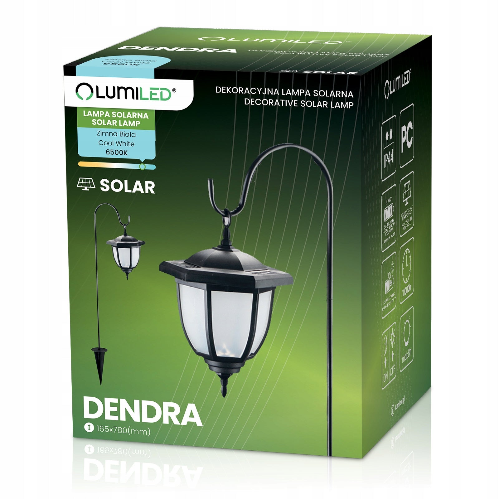 2x Solar Garden Lamp LED Lantern Outdoor Decorative Punched Post Manufacturer code 590 lampki solarne do ogrodu wisząca Ogrodowy