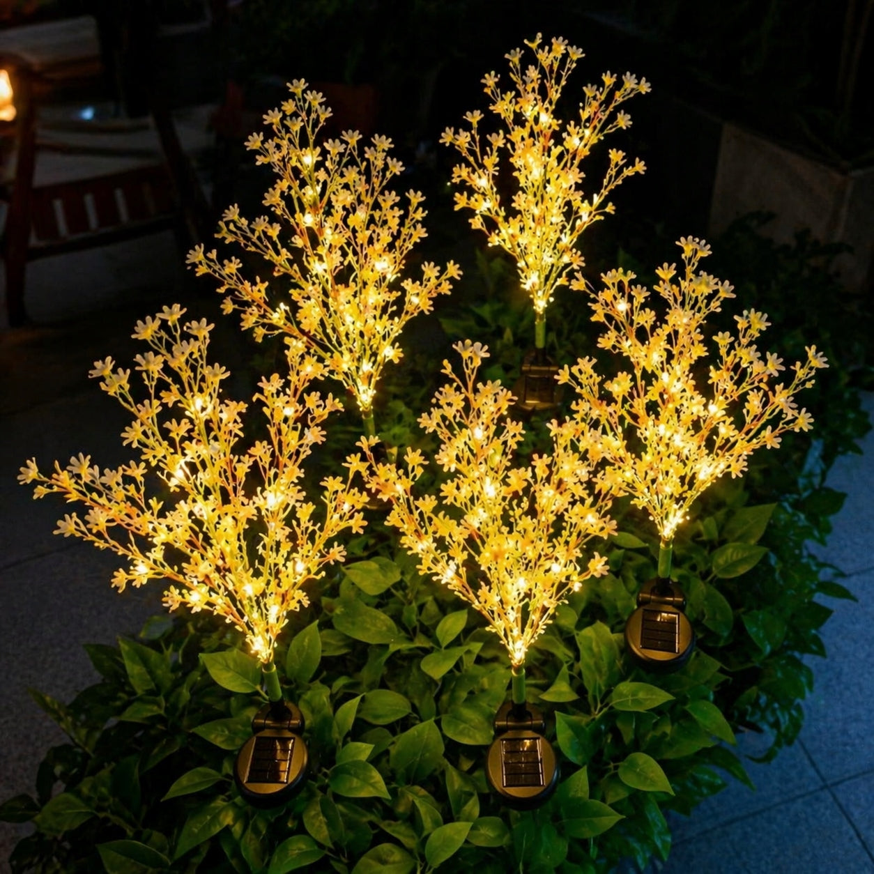 2x Solar Lamp Driven LED Flower Forsythia Beautiful Garden Decoration Manufacturer code 5338