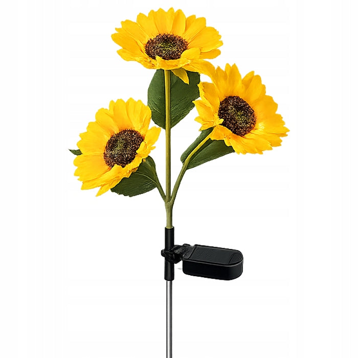 2x Solar Lamp Punched LED Sunflower 3-Head Decorative Flower 3000K Additional features switch water resistance