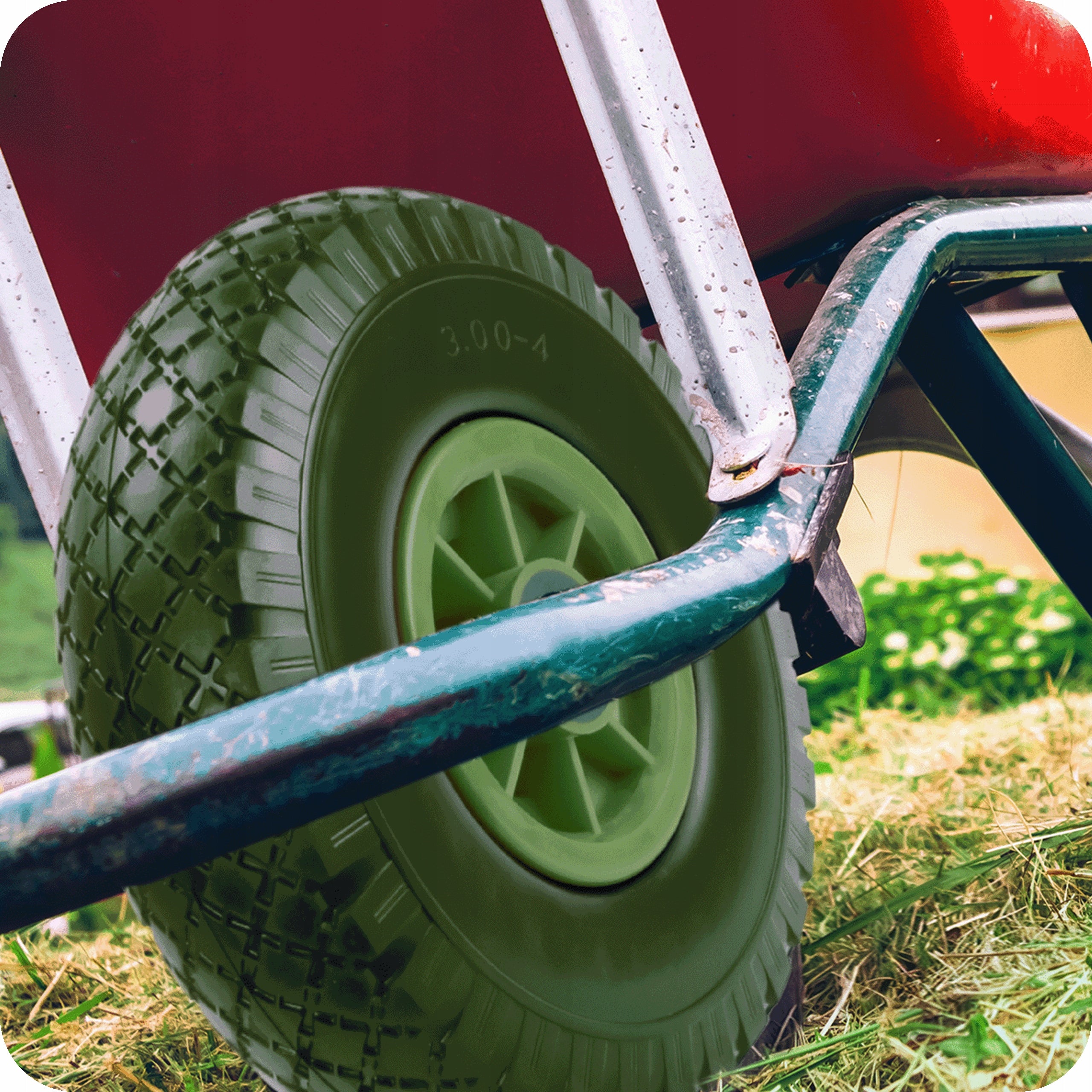 2x WHEELBARROW WHEEL FULL WHEELBARROW GARDEN TROLLEY TUBELESS 3.00-4 STRONG AXLE Wheels number 1
