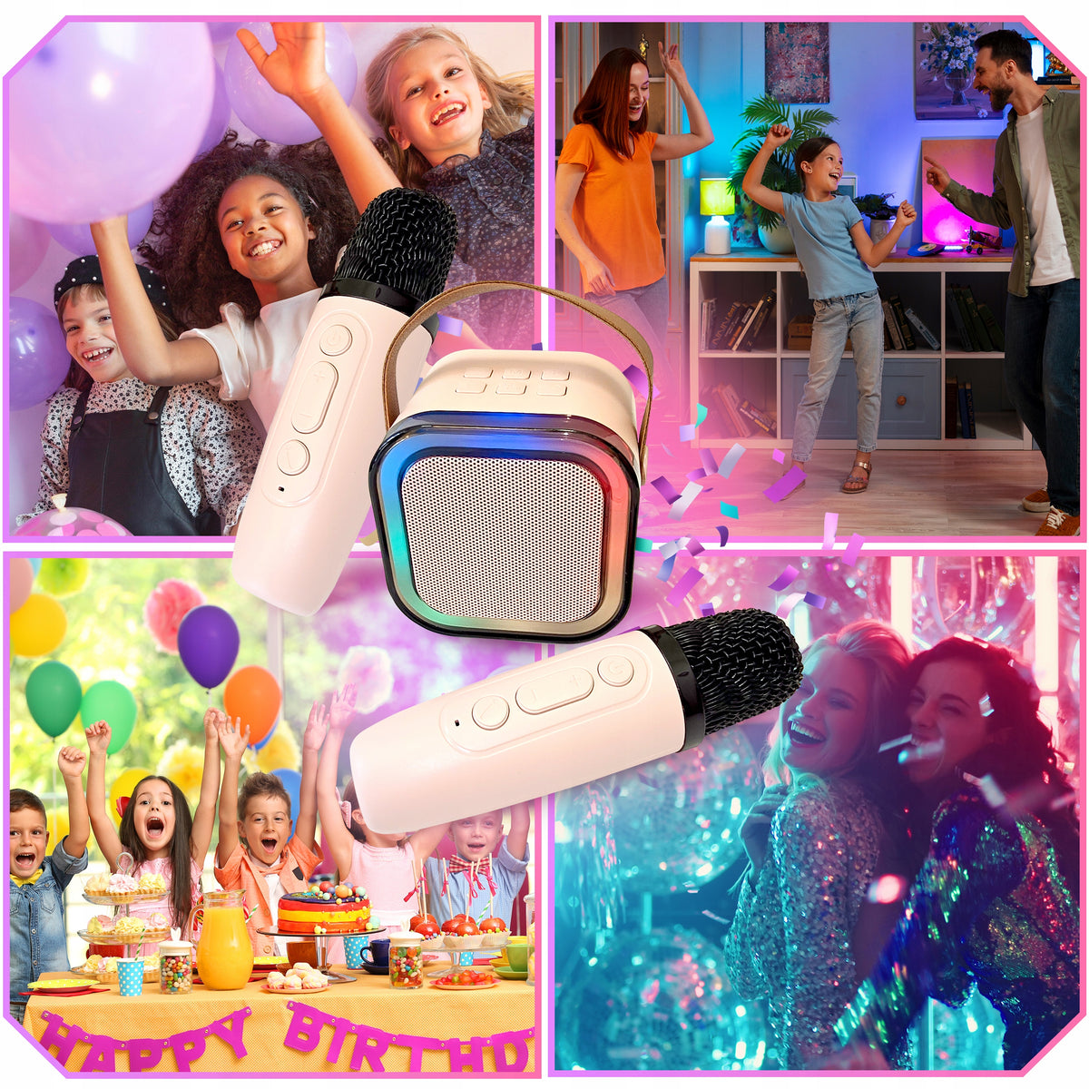 2x WIRELESS MICROPHONE KARAOKE SET FOR KIDS WITH BLUETOOTH SPEAKER EAN (GTIN) 5906700047473
