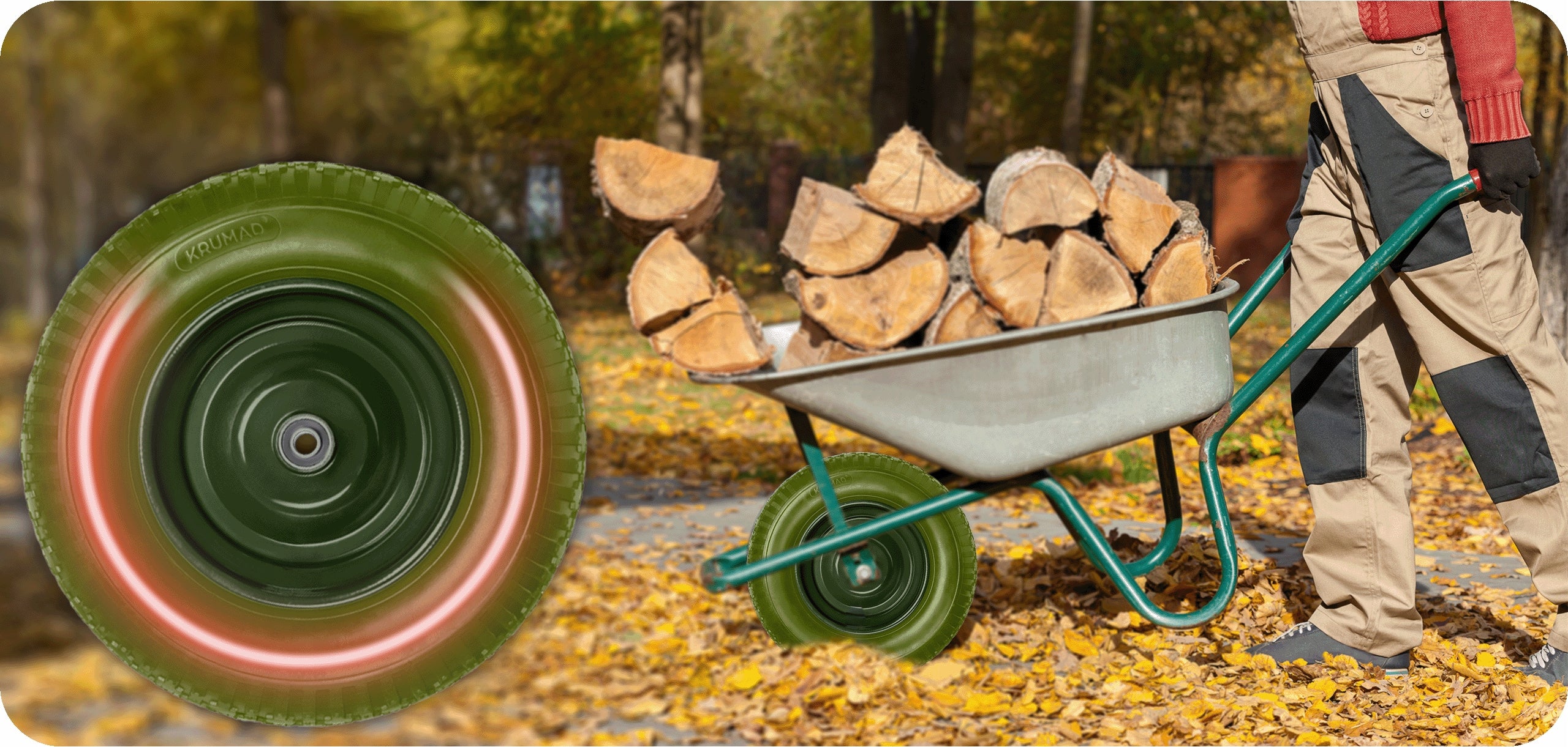 2x Wheelbarrow Full Tubeless Foam Wheel Trolley 8PR 4.80/4.00-8 AXLE Wheels number 1