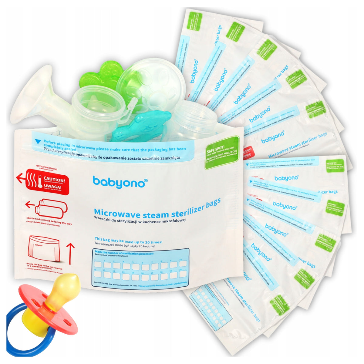 2x5pcs Microwave Sterilization Pouches for Teat Bottles