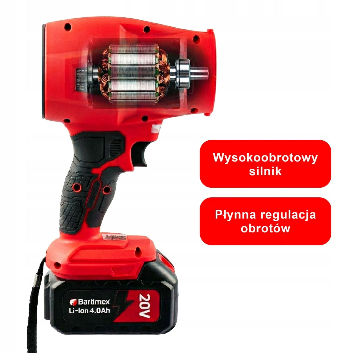 2xAKU 20V High Efficiency TURBO JET Cordless Handheld Garden Blower Manufacturer code BT-CB-20S