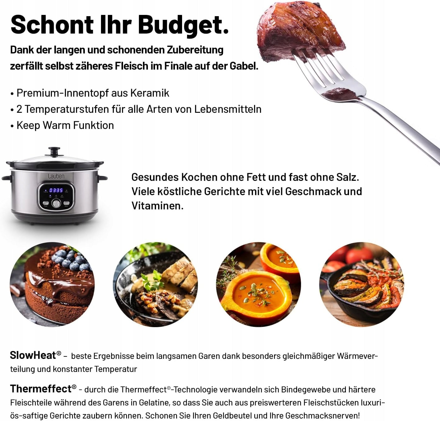 3,5L ELECTRIC SLOW COOKER WITH TIMER AND CERAMIC THERMEFFECT CARTRIDGE Manufacturer code 5903387652426