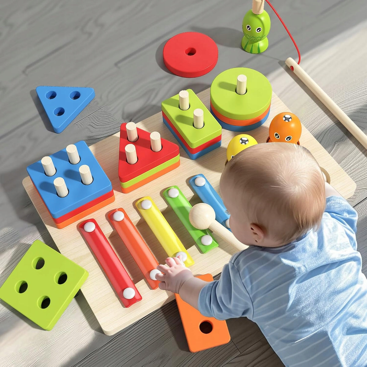 3 IN 1 MONTESSORI TOY SORTING SHAPES - EDUCATIONAL GAME - MUSIC Brand no brand