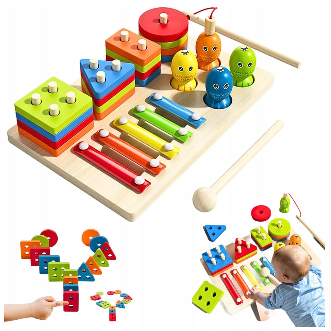3 IN 1 MONTESSORI TOY SORTING SHAPES - EDUCATIONAL GAME - MUSIC