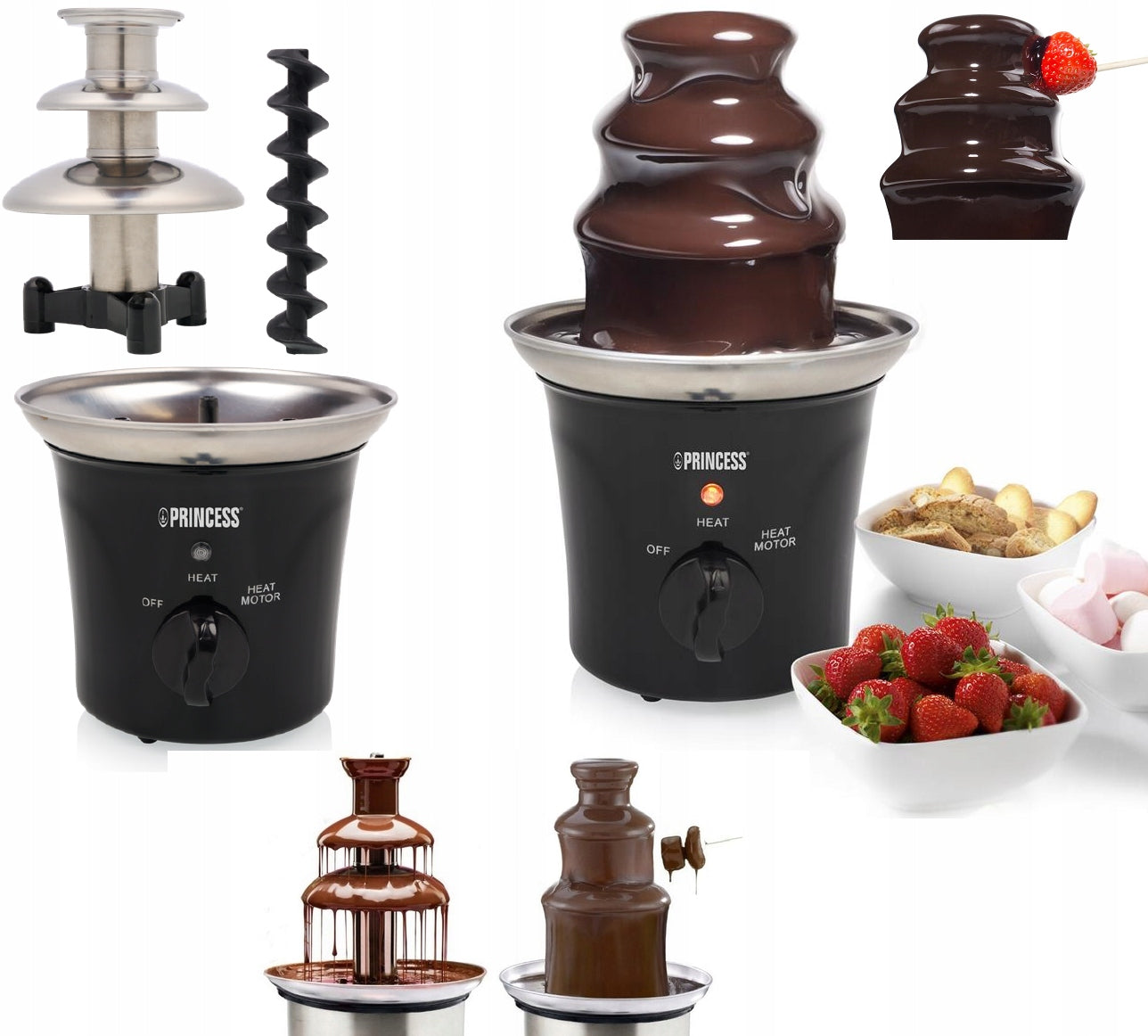 3 LAYER ELECTRIC CHOCOLATE FOUNTAIN FOR TABLE PARTY 70W