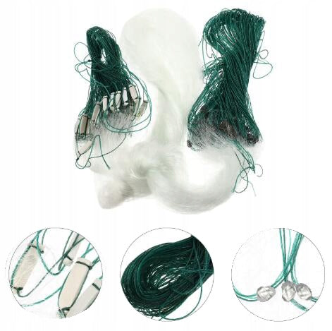 3 LAYERS DURABLE AND TEAR-RESISTANT FISHING NET WITH FLOAT 30M*1.3M