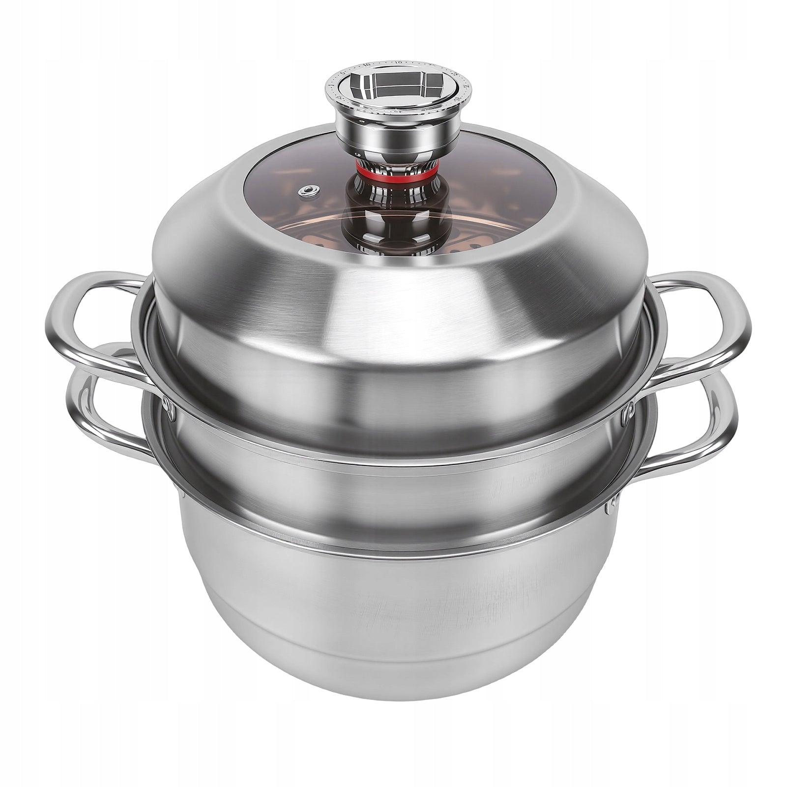 3-Layer Stainless Steel Steam Pot with Large Capacity, Ve