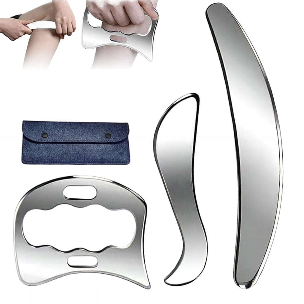 3 PCS GUA SHA STAINLESS STEEL IMPROVING CIRCULATION FOR BODY MASSAGE