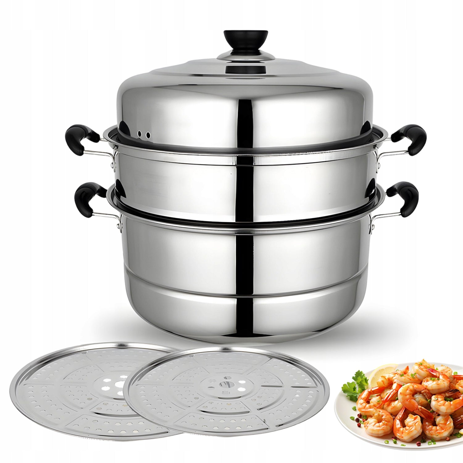 3-PLY STEAMER 28 CM STAINLESS STEEL STEAM POT STEAM PRESSURE COOKER