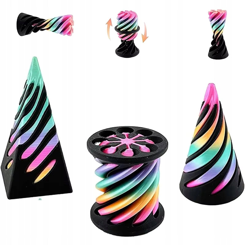3-Pack Impossible Spiral Cone Fidget Toy, Mini 3D Illusion Desktop Gift Packaging status original