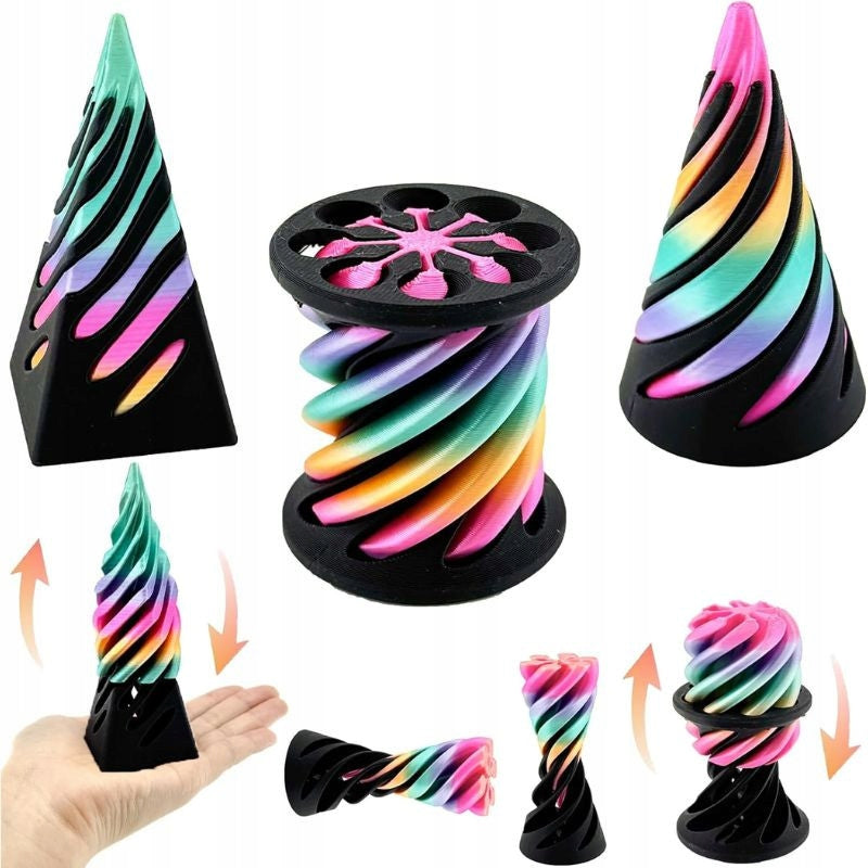 3-Pack Impossible Spiral Cone Fidget Toy, Mini 3D Illusion Desktop Gift