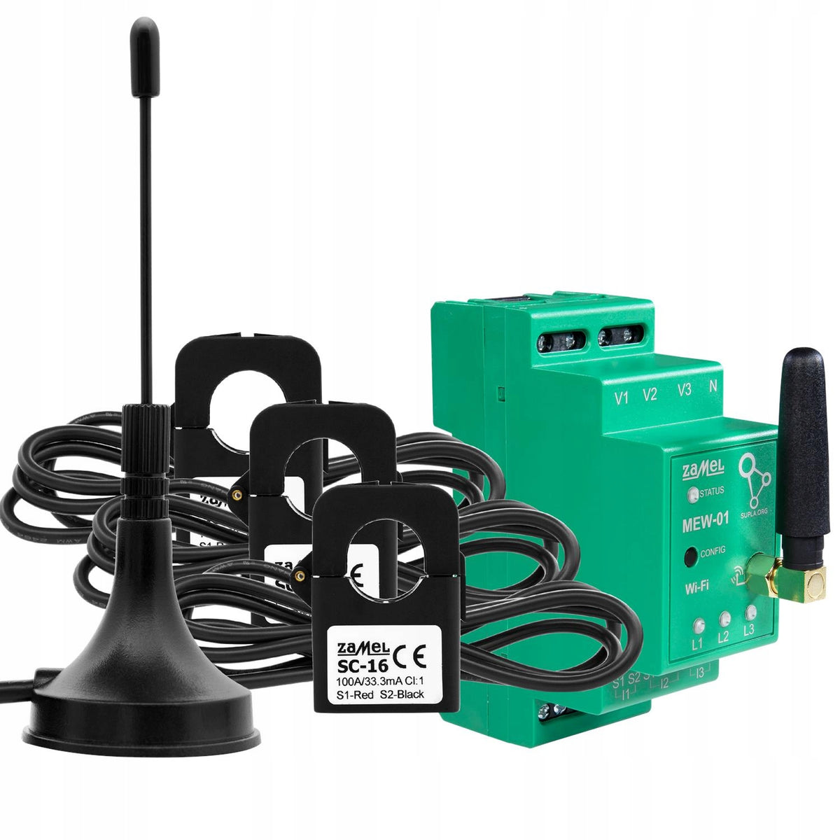 3-Phase WiFi MEW-01/ANT Energy Meter Monitor with SUPLA External Antenna EAN (GTIN) 5903669460916