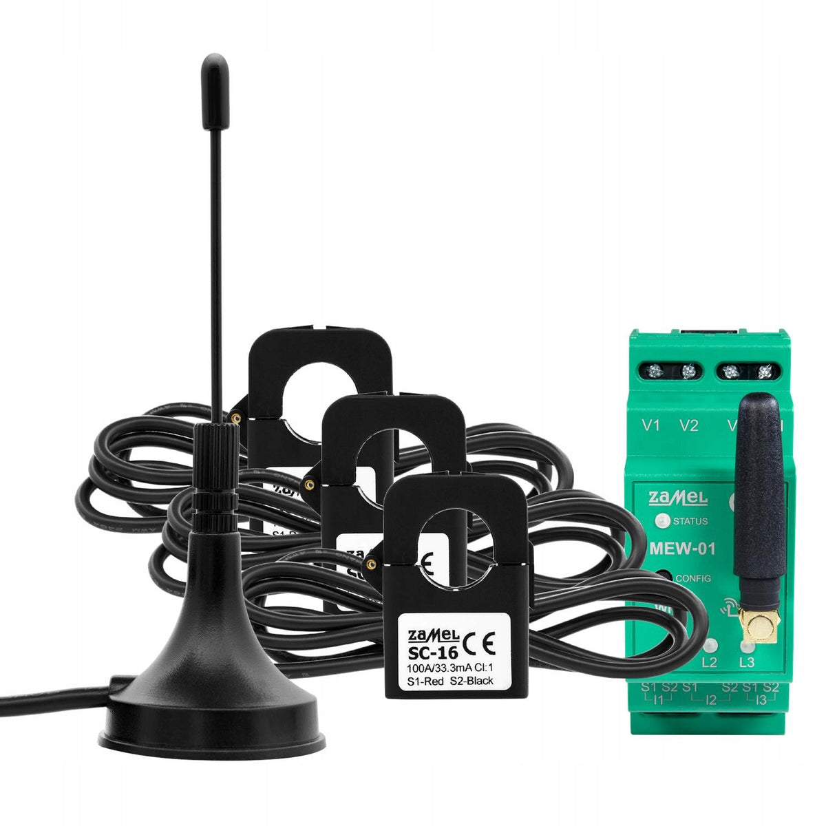 3-Phase WiFi MEW-01/ANT Energy Meter Monitor with SUPLA External Antenna