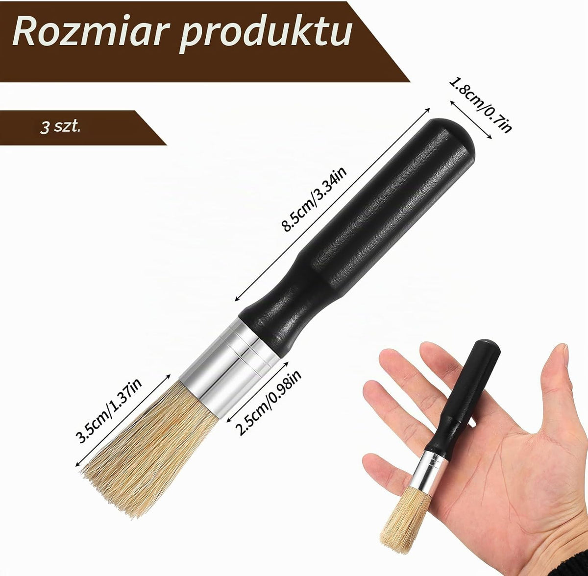 3 SZTUKI PĘDZLI BARISTA DO EKSPRESU SZCZOTKI DO CZYSZCZENIA ESPRESSO Brand Barista