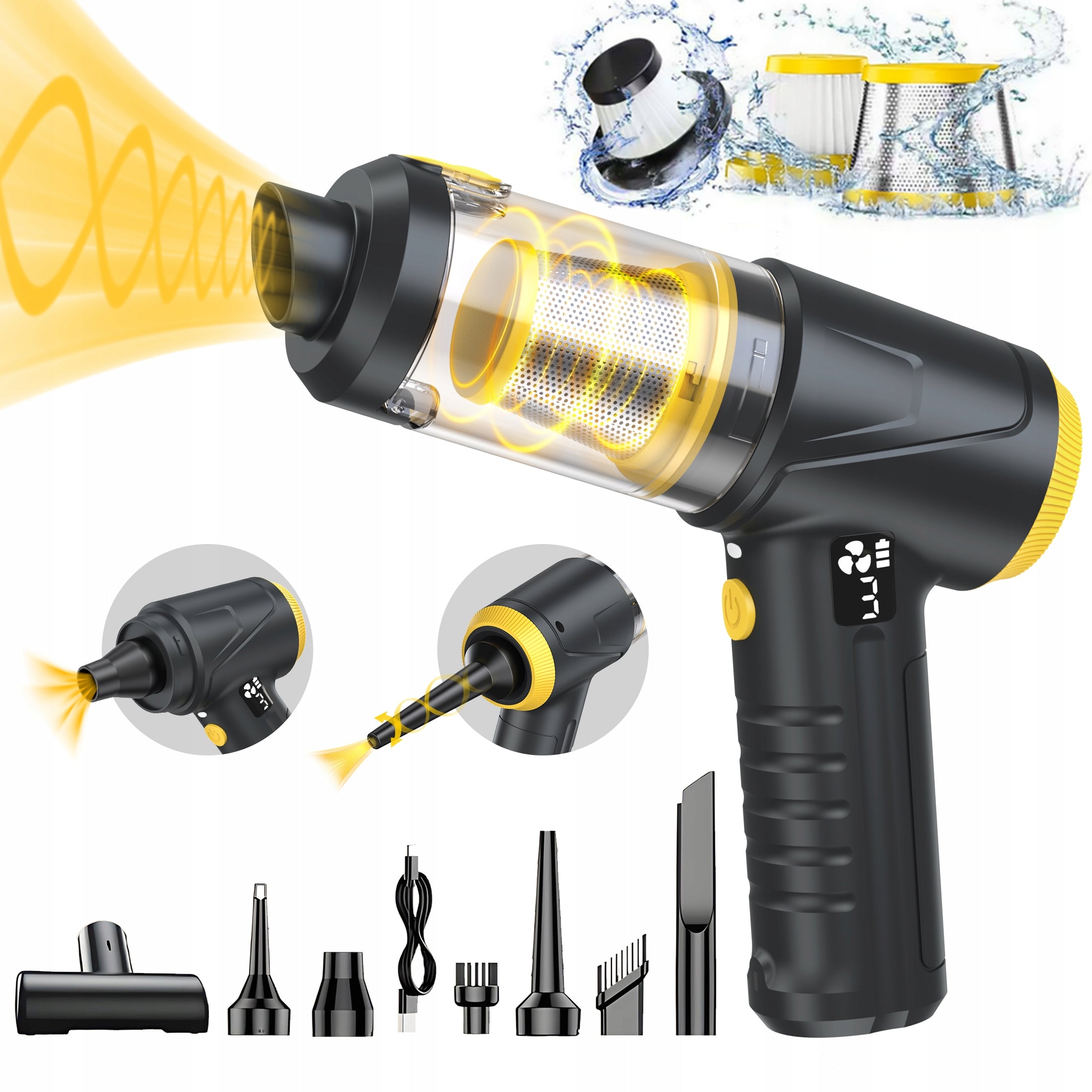 3-Speed 4 in 1 Handheld Cordless Vacuum Cleaner for Car Home Office