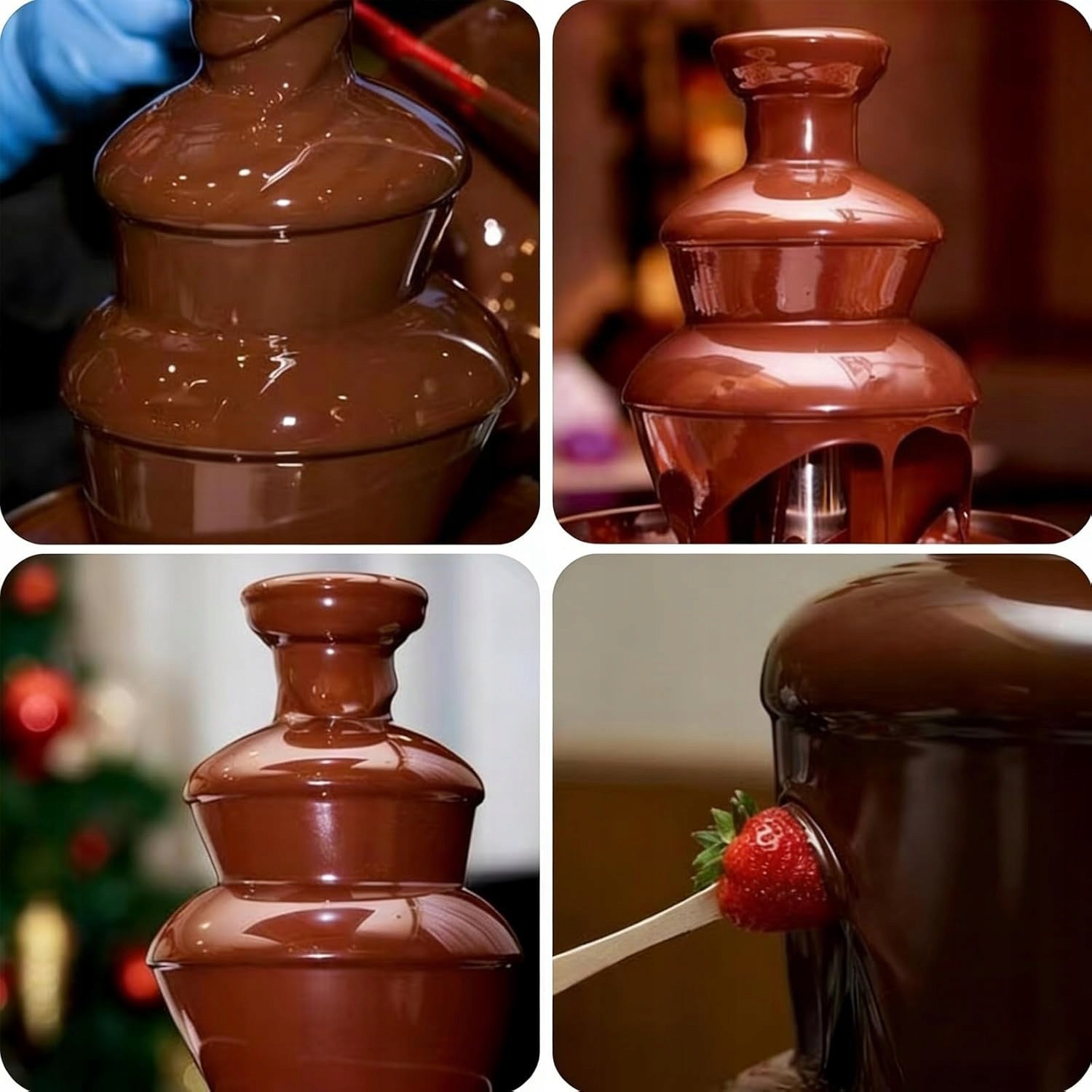 3-TIER CHOCOLATE FOUNTAIN, CHOCOLATE FOUNTAIN FOR PARTIES, 30 IN Packaging status original