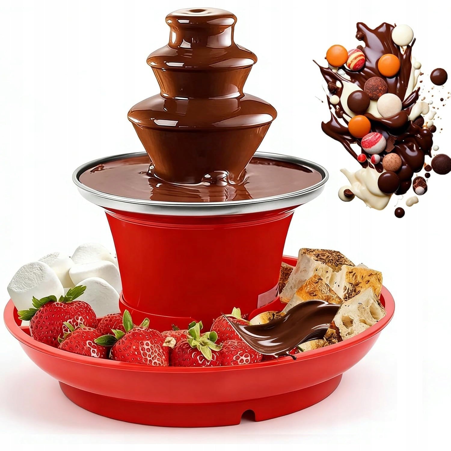 3-TIER CHOCOLATE FOUNTAIN MACHINE, CHOCOLATE FOUNTAIN SET Packaging status original