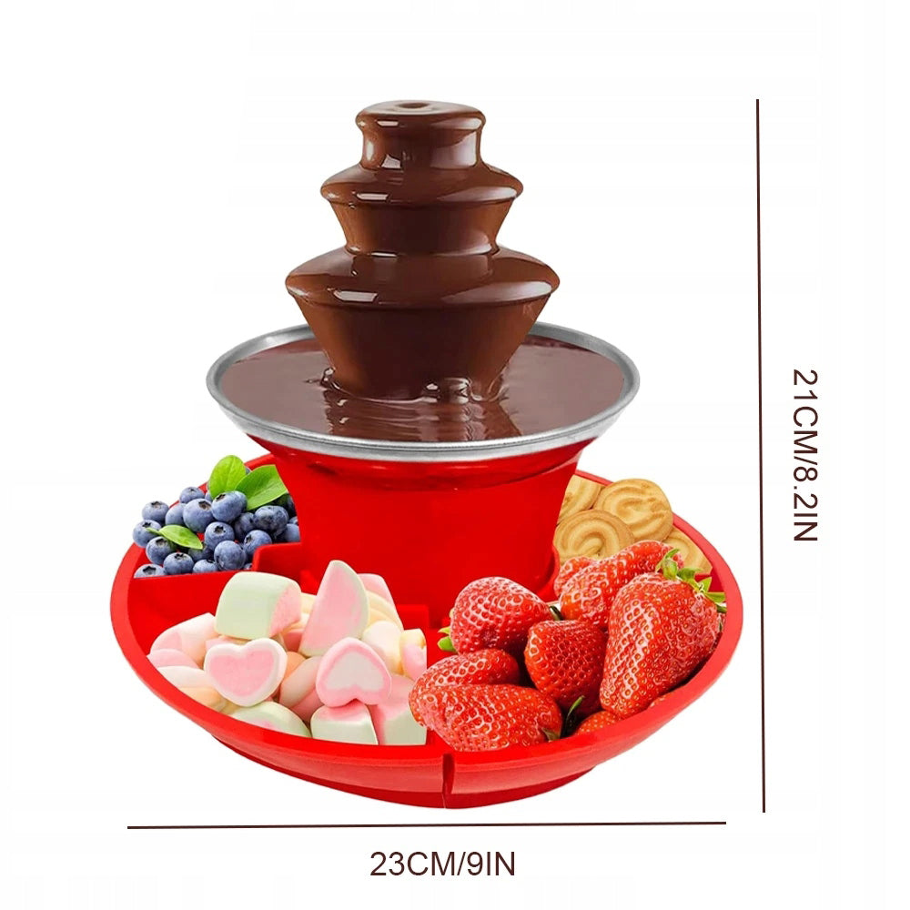 3-TIER CHOCOLATE FOUNTAIN,STAINLESS STEEL ELECTRIC FONDUE SET Packaging status original