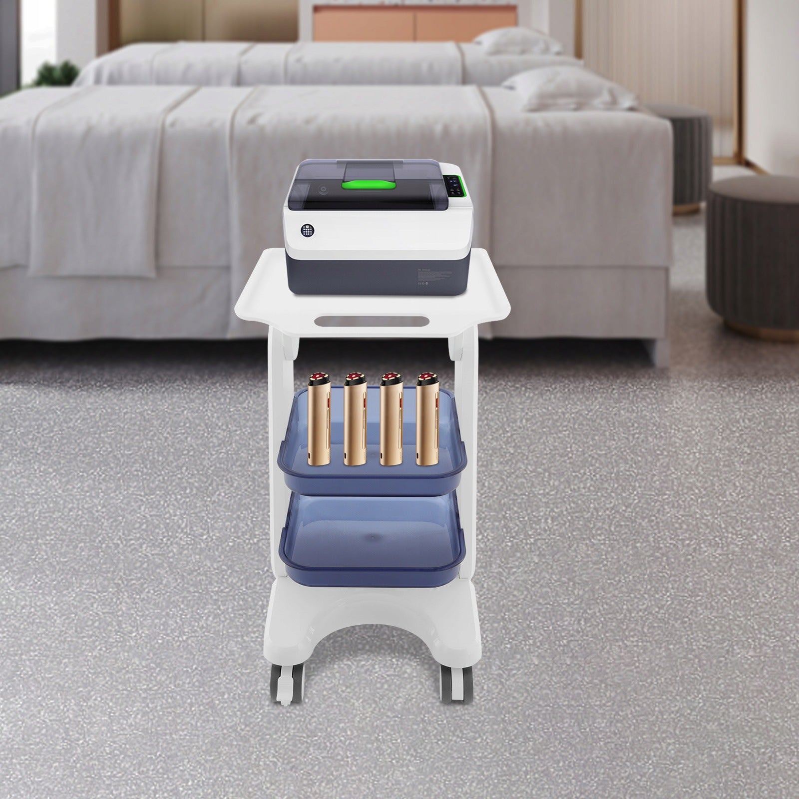 3-Tier Medical Cart Beauty Salon Storage Cart Tool Storage Cart 44*36*76cm Packaging status original