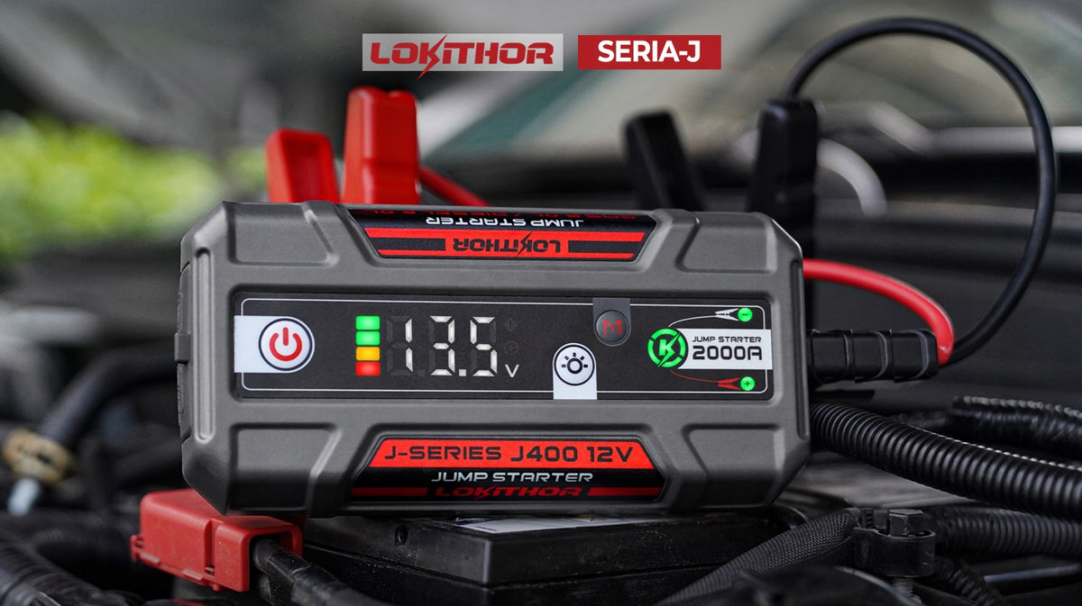 3-in-1 Jump Starter Booster Power Bank LED Flashlight 2000A 12V Lokithor J400 Brand Lokithor