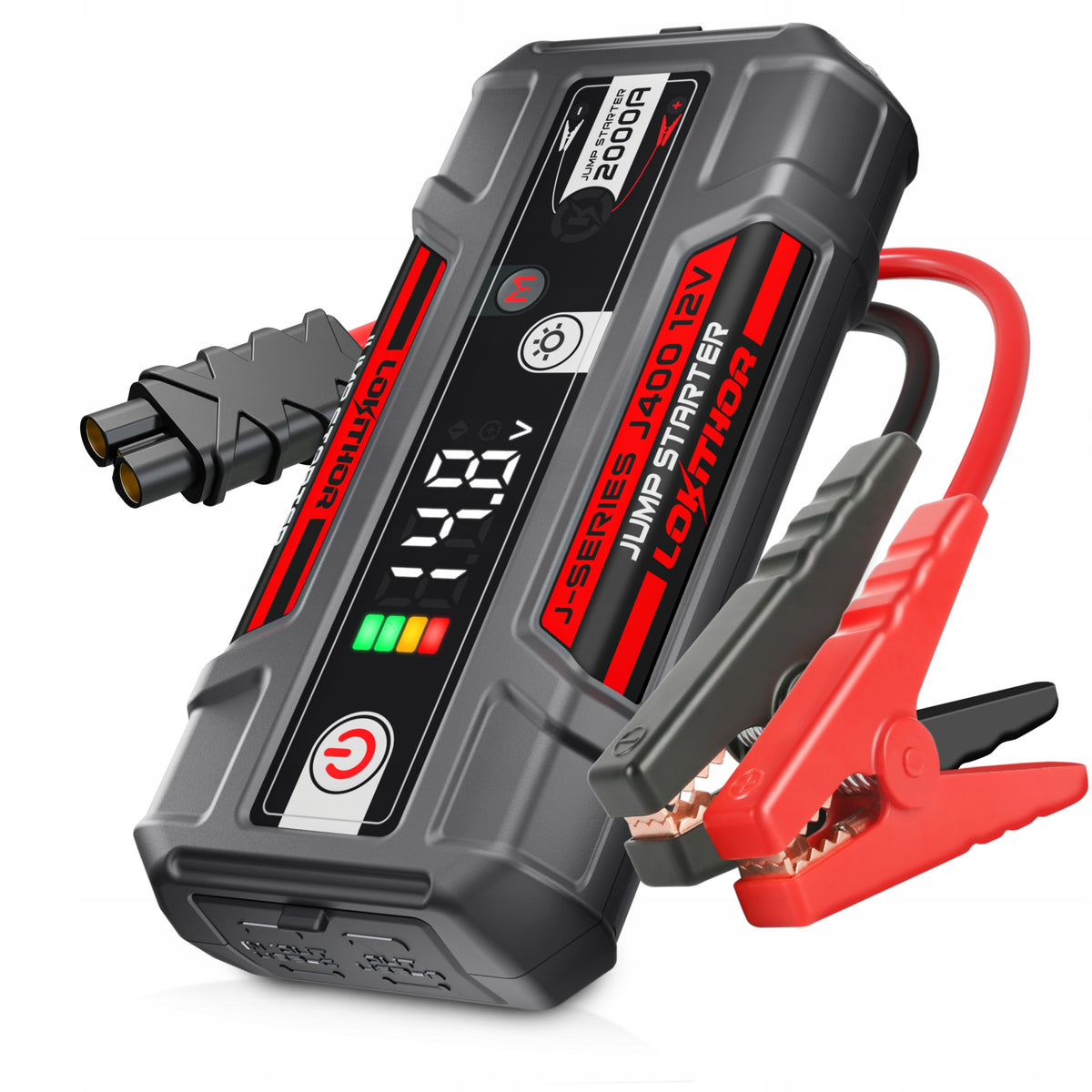 3-in-1 Jump Starter Booster Power Bank LED Flashlight 2000A 12V Lokithor J400