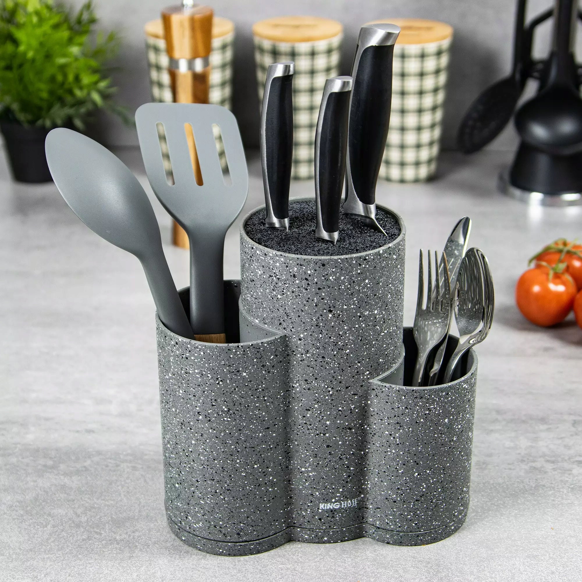 3-in-1 Marbled Knife Block Kinghoff Brand Kinghoff