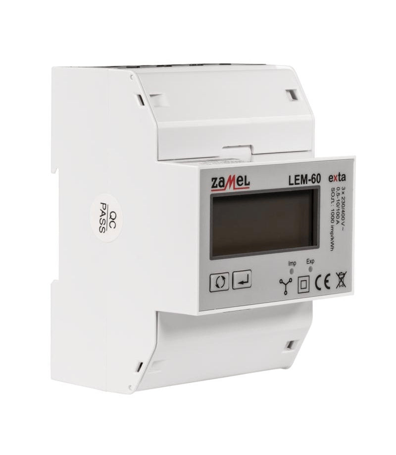 3-phase two-way energy meter with MODBUS 100A Zamel - LEM-60 Packaging status original