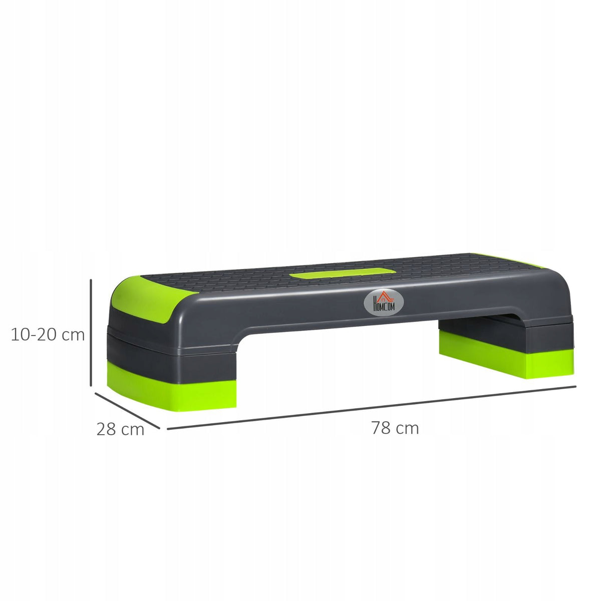 3-stage aerobic stepper, 150 kg, 78 x 28 x 20 cm, grey/green Model 1