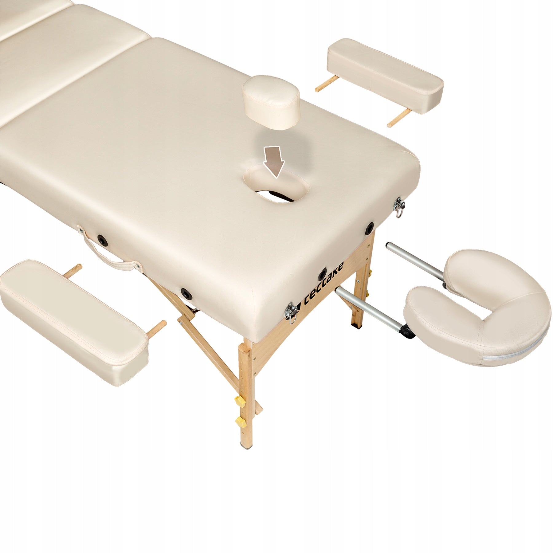 3-zone massage table -set with padding 10 cm Kind folding table