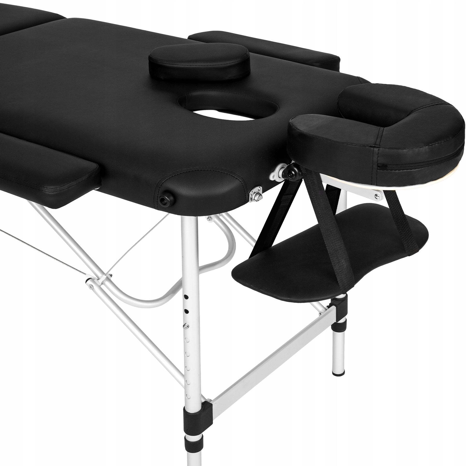 3-zone massage table with 5 cm padding and aluminum frame Color black