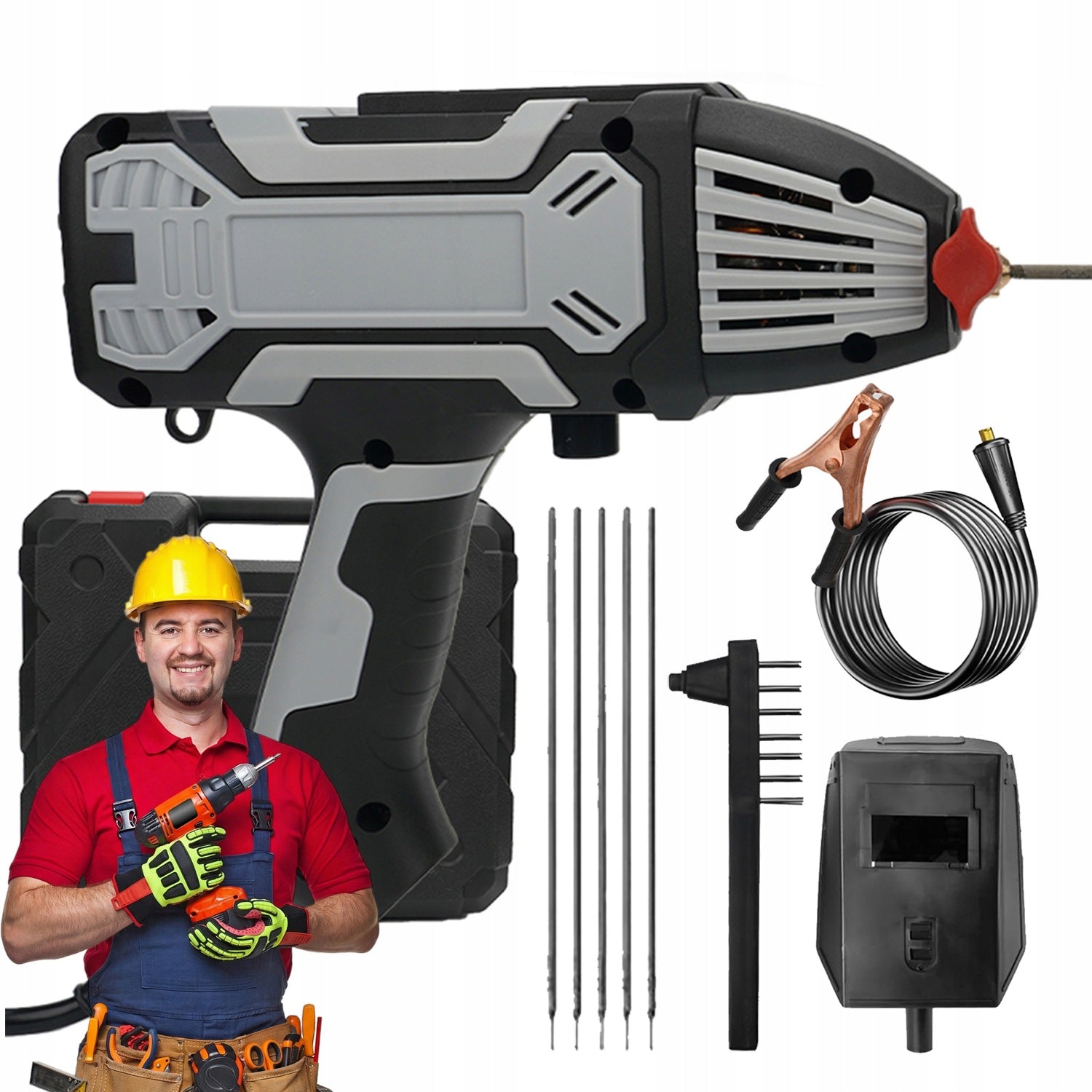 3000W PORTABLE ELECTRODE WELDING MACHINE 2.5 – 3.2MM WITH 5 PCS 2.5MM ELECTRODES