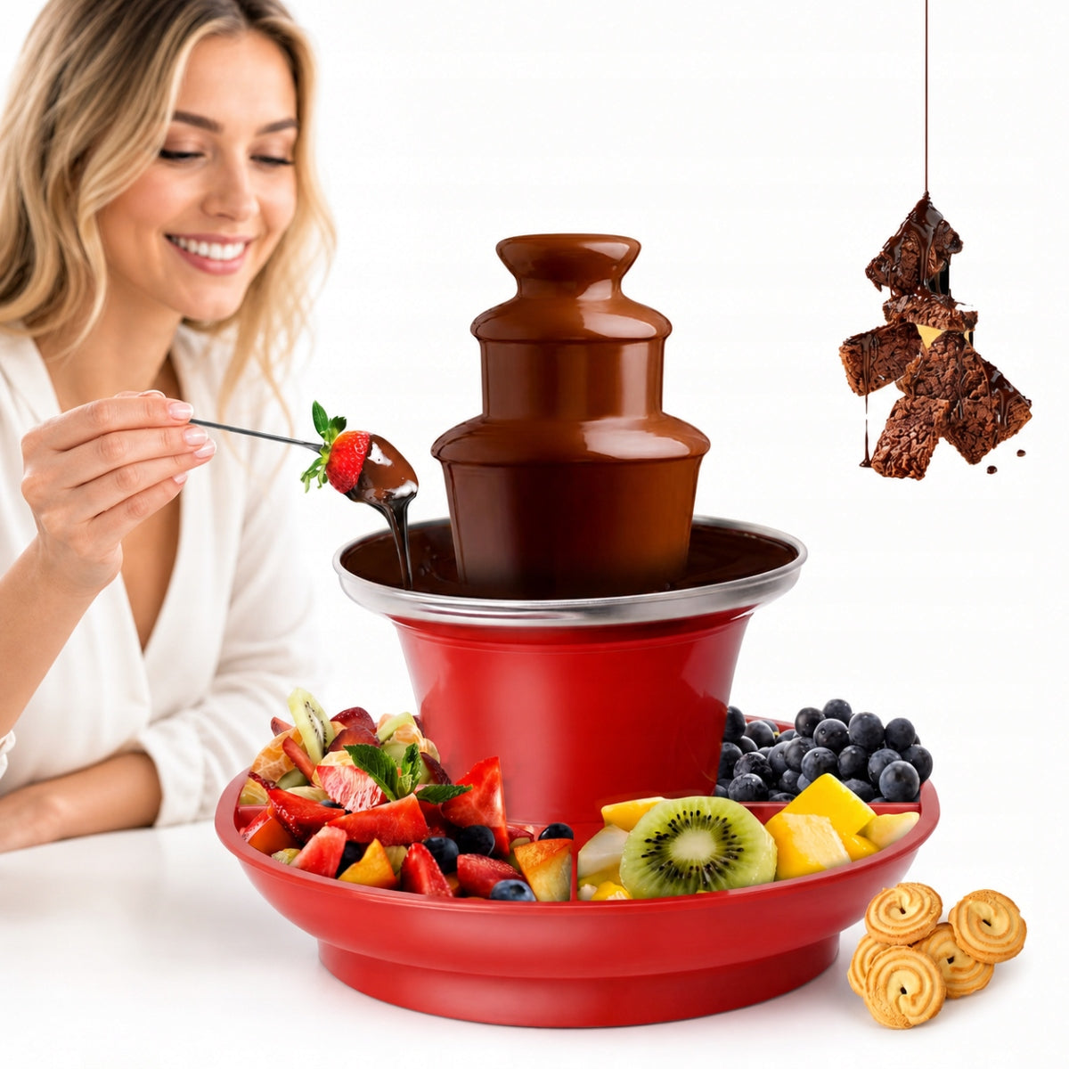 30W CHOCOLATE FOUNTAIN HOMEMADE CHOCOLATE FONDUE 3 LEVELS TOWER NEW