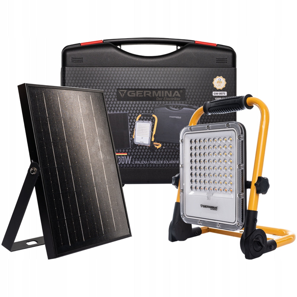 30W battery LED floodlight + solar panel + halogen lamp case + SOS Packaging status original
