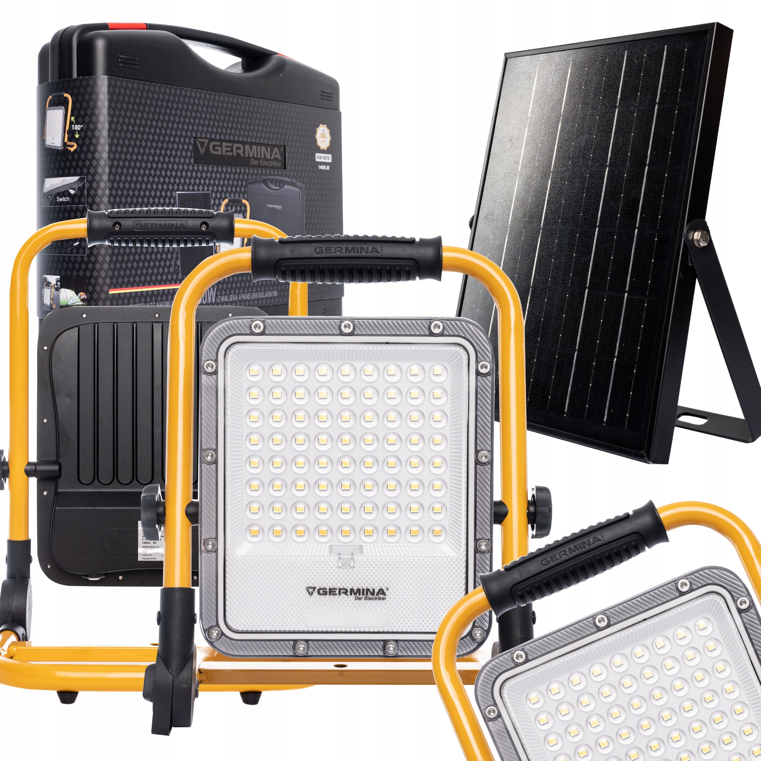 30W battery LED floodlight + solar panel + halogen lamp case + SOS
