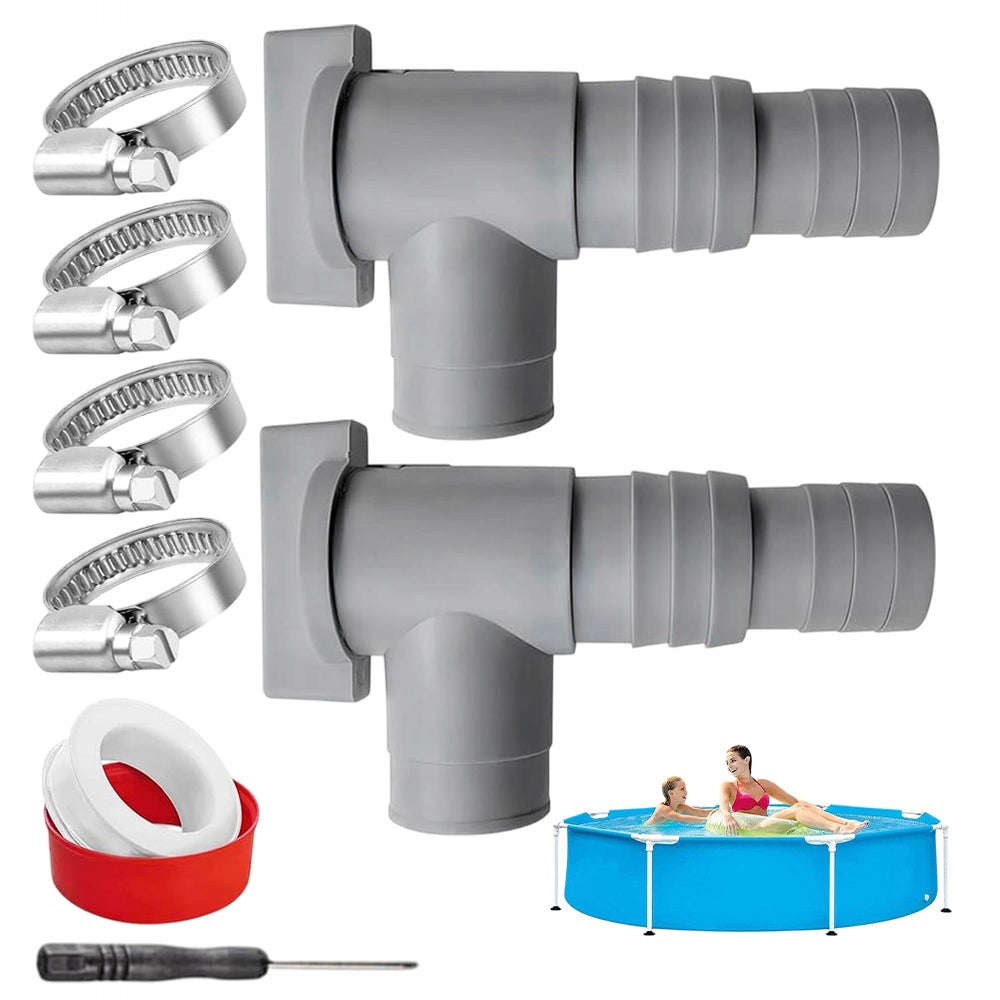 32 MM POOL ADAPTER WITH PVC SHUT-OFF VALVE FOR POOL HOSES