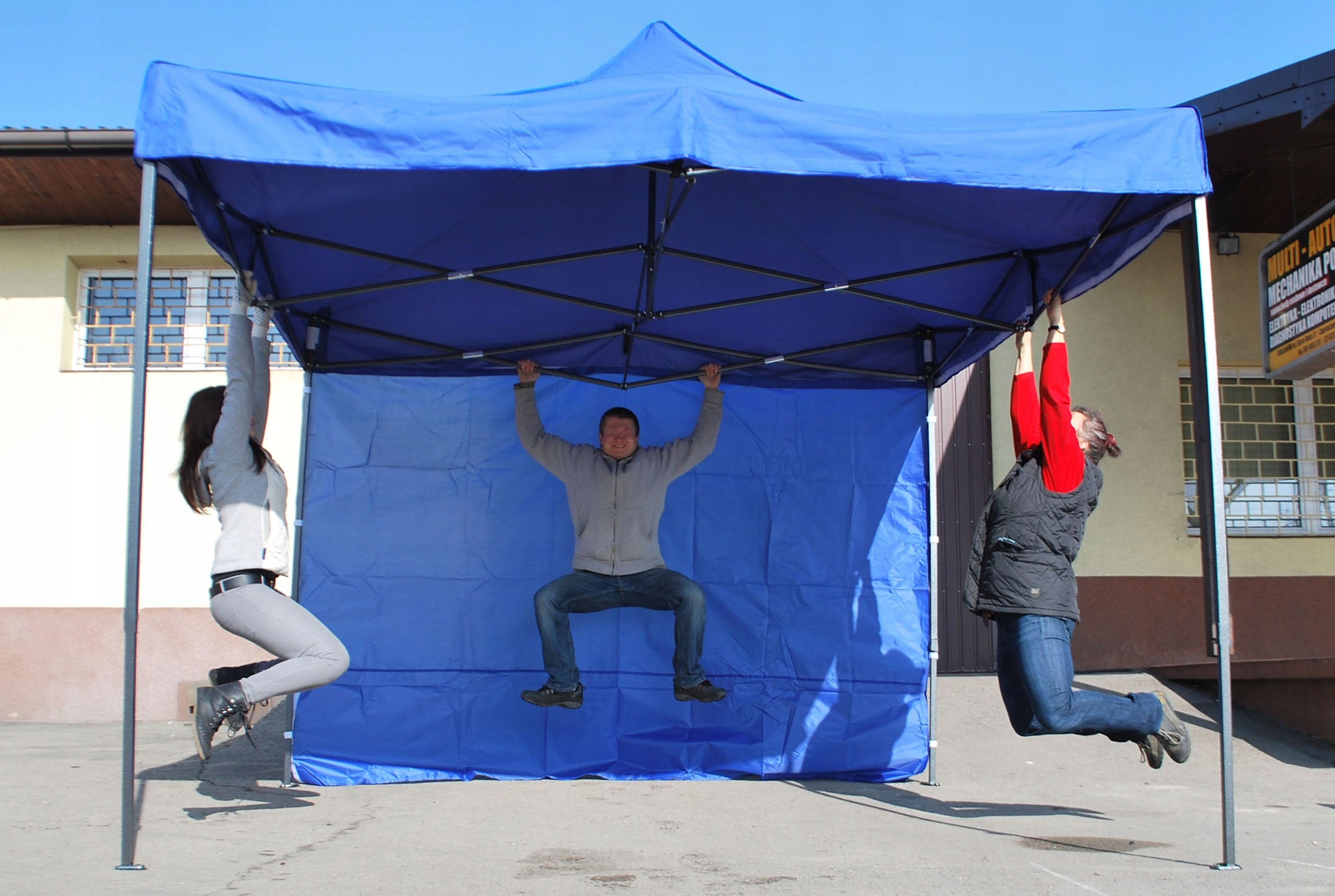 34 KG EXTRA STRONG 3x3 GARDEN TENT COMMERCIAL PAVILION UNFOLDED EXPRESS Packaging status original