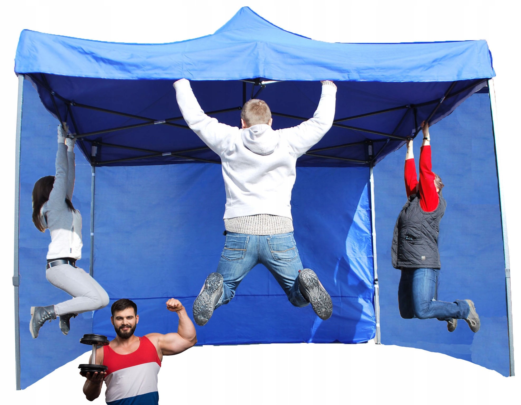 34 KG EXTRA STRONG 3x3 GARDEN TENT COMMERCIAL PAVILION UNFOLDED EXPRESS