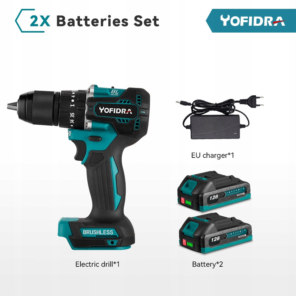 35+3 Torque Cordless Electric Impact Drill 13mm Screwdrive 2 batteries Manufacturer code sku005388_2+2