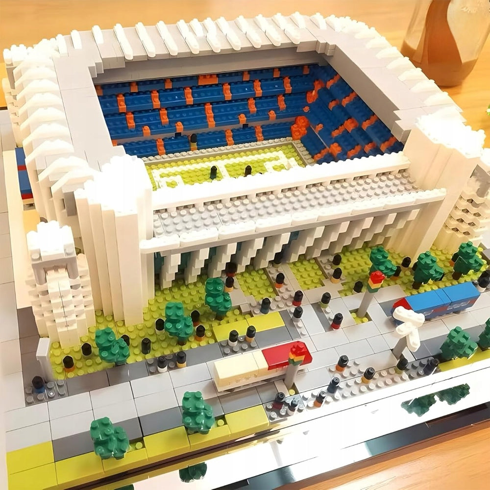 3500 Elements Real Madrid Football Stadium Block Set Blue Brand Bedee