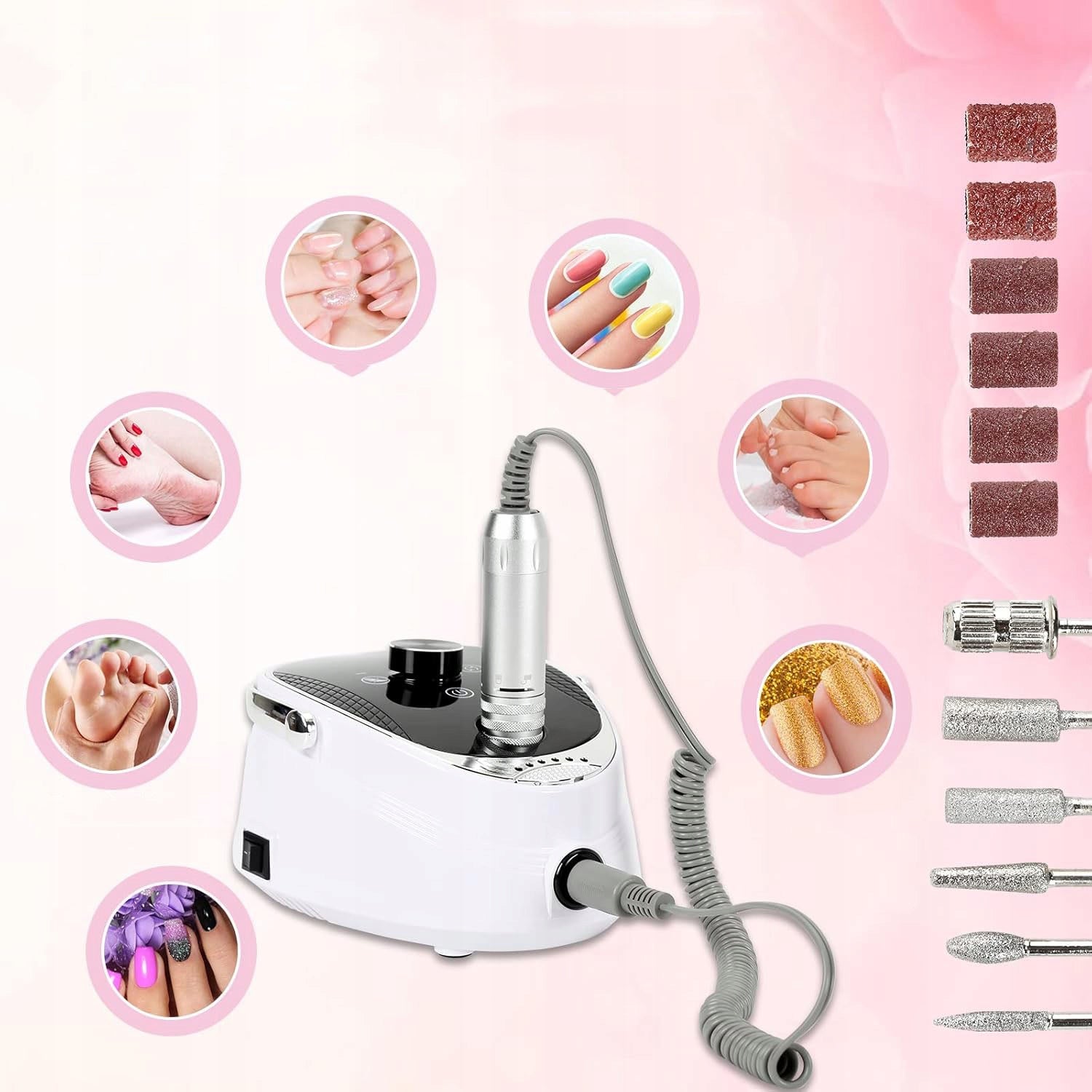 35000RPM ELECTRIC NAIL FILE FOR SALONS AND HOME USE Batteries included no