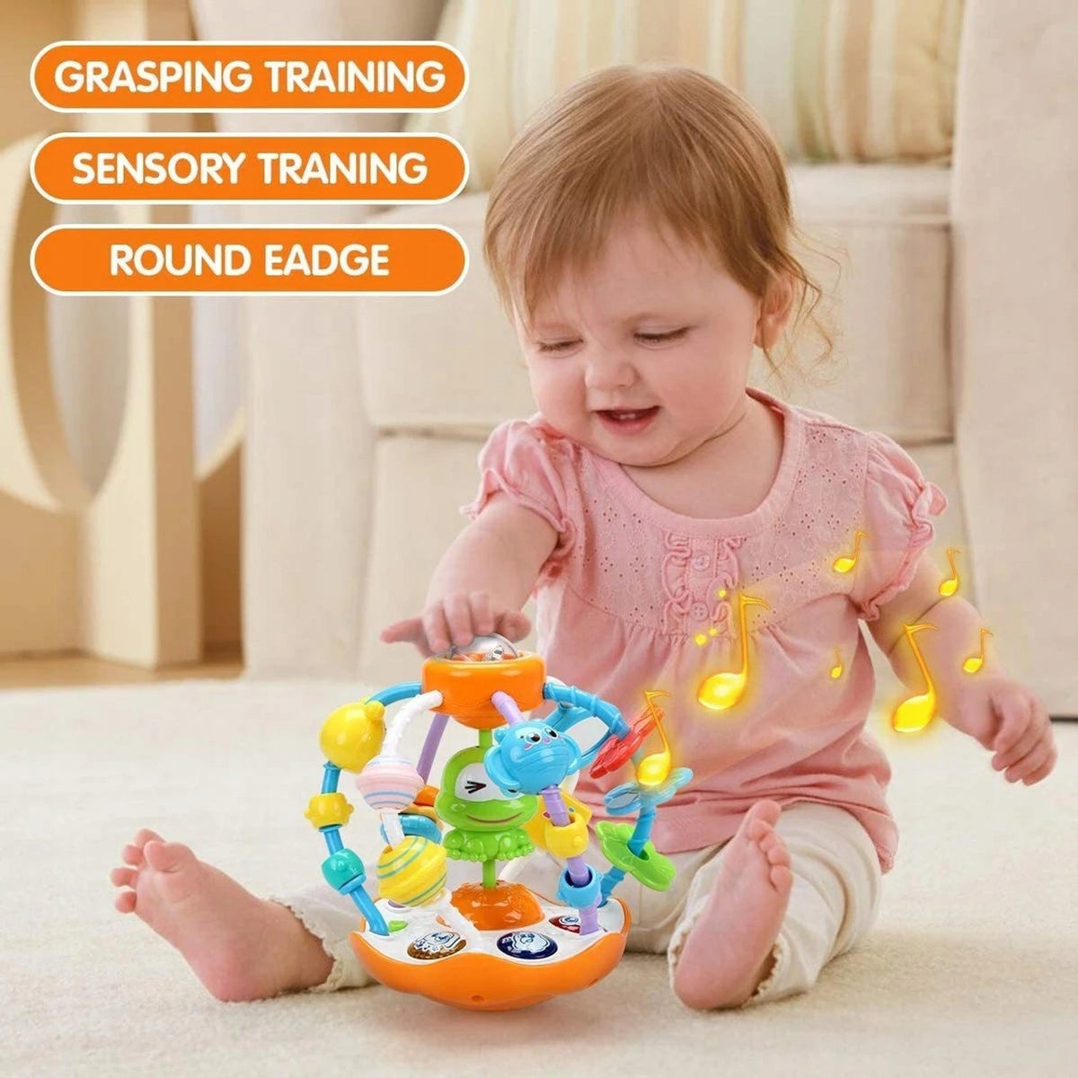35751 SENSORY BALL FROG RATTLE LIGHT SOUND LEARNING FUN Kind other