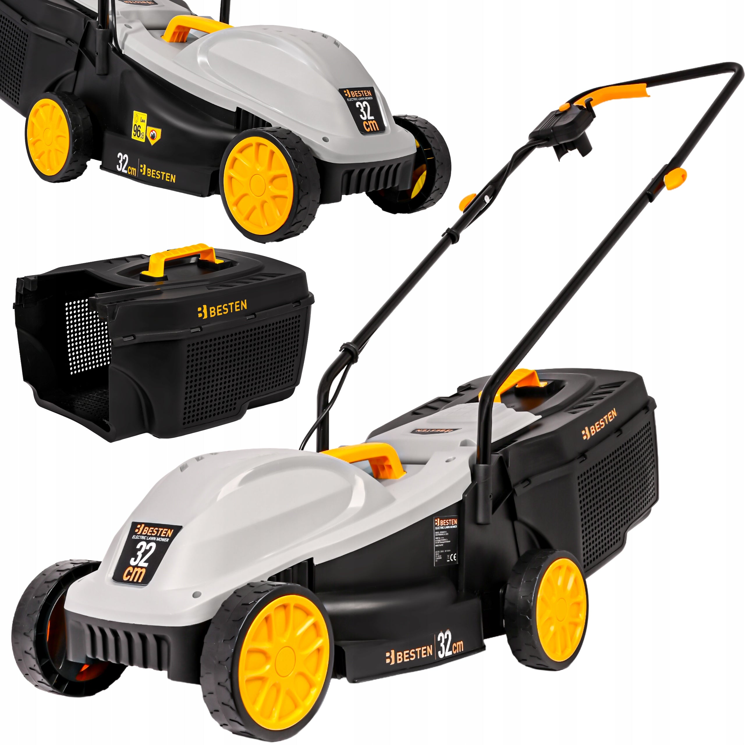 35L ADJUSTABLE ELECTRIC LAWN MOWER LIGHT STRONG LARGE BASKET BESTEN